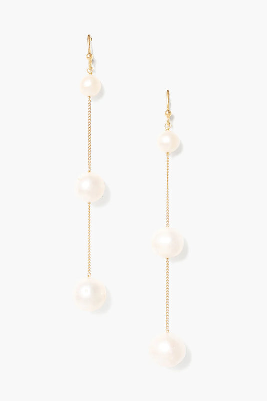 TIERED FLOATING PEARL EARRINGS